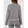 imagePRETTYGARDEN Womens 2 Piece Lounge Sets 2024 Winter Travel Outfits Long Sleeve Pullover Sweater Wide Leg Pants TracksuitsGrey