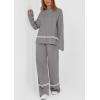 imagePRETTYGARDEN Womens 2 Piece Lounge Sets 2024 Winter Travel Outfits Long Sleeve Pullover Sweater Wide Leg Pants TracksuitsGrey