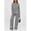imagePRETTYGARDEN Womens 2 Piece Lounge Sets 2024 Winter Travel Outfits Long Sleeve Pullover Sweater Wide Leg Pants TracksuitsGrey
