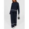 imagePRETTYGARDEN Womens 2 Piece Lounge Sets 2024 Winter Travel Outfits Long Sleeve Pullover Sweater Wide Leg Pants TracksuitsNavy