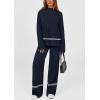 imagePRETTYGARDEN Womens 2 Piece Lounge Sets 2024 Winter Travel Outfits Long Sleeve Pullover Sweater Wide Leg Pants TracksuitsNavy