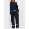 imagePRETTYGARDEN Womens 2 Piece Lounge Sets 2024 Winter Travel Outfits Long Sleeve Pullover Sweater Wide Leg Pants TracksuitsNavy