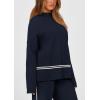 imagePRETTYGARDEN Womens 2 Piece Lounge Sets 2024 Winter Travel Outfits Long Sleeve Pullover Sweater Wide Leg Pants TracksuitsNavy