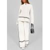 imagePRETTYGARDEN Womens 2 Piece Lounge Sets 2024 Winter Travel Outfits Long Sleeve Pullover Sweater Wide Leg Pants TracksuitsWhite