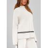 imagePRETTYGARDEN Womens 2 Piece Lounge Sets 2024 Winter Travel Outfits Long Sleeve Pullover Sweater Wide Leg Pants TracksuitsWhite