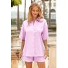 imagePRETTYGARDEN Womens 2 Piece Satin Pajama Sets Short Sleeve Button Down Tops And Shorts Set 2024 Summer Pjs Silk SleepwearPink