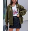 imagePRETTYGARDEN Womens 2024 Fall Oversized Hoodies Sweatshirt Long Sleeve Zip Up Pockets Loose Fit Y2K Winter Jackets CoatArmy Green