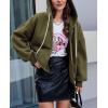 imagePRETTYGARDEN Womens 2024 Fall Oversized Hoodies Sweatshirt Long Sleeve Zip Up Pockets Loose Fit Y2K Winter Jackets CoatArmy Green