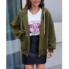 imagePRETTYGARDEN Womens 2024 Fall Oversized Hoodies Sweatshirt Long Sleeve Zip Up Pockets Loose Fit Y2K Winter Jackets CoatArmy Green