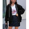 imagePRETTYGARDEN Womens 2024 Fall Oversized Hoodies Sweatshirt Long Sleeve Zip Up Pockets Loose Fit Y2K Winter Jackets CoatBlack