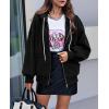 imagePRETTYGARDEN Womens 2024 Fall Oversized Hoodies Sweatshirt Long Sleeve Zip Up Pockets Loose Fit Y2K Winter Jackets CoatBlack