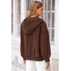 imagePRETTYGARDEN Womens 2024 Fall Oversized Hoodies Sweatshirt Long Sleeve Zip Up Pockets Loose Fit Y2K Winter Jackets CoatBrown Coffee