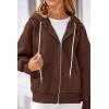 imagePRETTYGARDEN Womens 2024 Fall Oversized Hoodies Sweatshirt Long Sleeve Zip Up Pockets Loose Fit Y2K Winter Jackets CoatBrown Coffee