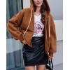 imagePRETTYGARDEN Womens 2024 Fall Oversized Hoodies Sweatshirt Long Sleeve Zip Up Pockets Loose Fit Y2K Winter Jackets CoatCaramel