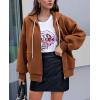 imagePRETTYGARDEN Womens 2024 Fall Oversized Hoodies Sweatshirt Long Sleeve Zip Up Pockets Loose Fit Y2K Winter Jackets CoatCaramel
