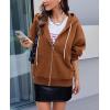 imagePRETTYGARDEN Womens 2024 Fall Oversized Hoodies Sweatshirt Long Sleeve Zip Up Pockets Loose Fit Y2K Winter Jackets CoatCaramel