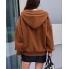 imagePRETTYGARDEN Womens 2024 Fall Oversized Hoodies Sweatshirt Long Sleeve Zip Up Pockets Loose Fit Y2K Winter Jackets CoatCaramel