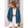imagePRETTYGARDEN Womens 2024 Fall Oversized Hoodies Sweatshirt Long Sleeve Zip Up Pockets Loose Fit Y2K Winter Jackets CoatDark Blue