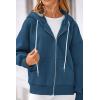 imagePRETTYGARDEN Womens 2024 Fall Oversized Hoodies Sweatshirt Long Sleeve Zip Up Pockets Loose Fit Y2K Winter Jackets CoatDark Blue