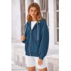 imagePRETTYGARDEN Womens 2024 Fall Oversized Hoodies Sweatshirt Long Sleeve Zip Up Pockets Loose Fit Y2K Winter Jackets CoatDark Blue