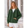 imagePRETTYGARDEN Womens 2024 Fall Oversized Hoodies Sweatshirt Long Sleeve Zip Up Pockets Loose Fit Y2K Winter Jackets CoatDark Green