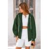 imagePRETTYGARDEN Womens 2024 Fall Oversized Hoodies Sweatshirt Long Sleeve Zip Up Pockets Loose Fit Y2K Winter Jackets CoatDark Green