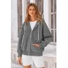 imagePRETTYGARDEN Womens 2024 Fall Oversized Hoodies Sweatshirt Long Sleeve Zip Up Pockets Loose Fit Y2K Winter Jackets CoatDark Grey