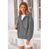 imagePRETTYGARDEN Womens 2024 Fall Oversized Hoodies Sweatshirt Long Sleeve Zip Up Pockets Loose Fit Y2K Winter Jackets CoatDark Grey