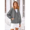 imagePRETTYGARDEN Womens 2024 Fall Oversized Hoodies Sweatshirt Long Sleeve Zip Up Pockets Loose Fit Y2K Winter Jackets CoatDark Grey