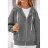 imagePRETTYGARDEN Womens 2024 Fall Oversized Hoodies Sweatshirt Long Sleeve Zip Up Pockets Loose Fit Y2K Winter Jackets CoatDark Grey