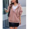 imagePRETTYGARDEN Womens 2024 Fall Oversized Hoodies Sweatshirt Long Sleeve Zip Up Pockets Loose Fit Y2K Winter Jackets CoatDusty Pink