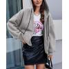 imagePRETTYGARDEN Womens 2024 Fall Oversized Hoodies Sweatshirt Long Sleeve Zip Up Pockets Loose Fit Y2K Winter Jackets CoatGrey