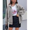 imagePRETTYGARDEN Womens 2024 Fall Oversized Hoodies Sweatshirt Long Sleeve Zip Up Pockets Loose Fit Y2K Winter Jackets CoatGrey