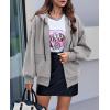 imagePRETTYGARDEN Womens 2024 Fall Oversized Hoodies Sweatshirt Long Sleeve Zip Up Pockets Loose Fit Y2K Winter Jackets CoatGrey