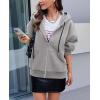 imagePRETTYGARDEN Womens 2024 Fall Oversized Hoodies Sweatshirt Long Sleeve Zip Up Pockets Loose Fit Y2K Winter Jackets CoatGrey