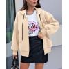 imagePRETTYGARDEN Womens 2024 Fall Oversized Hoodies Sweatshirt Long Sleeve Zip Up Pockets Loose Fit Y2K Winter Jackets CoatKhaki