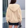 imagePRETTYGARDEN Womens 2024 Fall Oversized Hoodies Sweatshirt Long Sleeve Zip Up Pockets Loose Fit Y2K Winter Jackets CoatKhaki