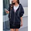 imagePRETTYGARDEN Womens 2024 Fall Oversized Hoodies Sweatshirt Long Sleeve Zip Up Pockets Loose Fit Y2K Winter Jackets CoatNavy