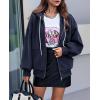 imagePRETTYGARDEN Womens 2024 Fall Oversized Hoodies Sweatshirt Long Sleeve Zip Up Pockets Loose Fit Y2K Winter Jackets CoatNavy