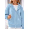 imagePRETTYGARDEN Womens 2024 Fall Oversized Hoodies Sweatshirt Long Sleeve Zip Up Pockets Loose Fit Y2K Winter Jackets CoatSky Blue