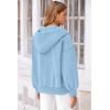imagePRETTYGARDEN Womens 2024 Fall Oversized Hoodies Sweatshirt Long Sleeve Zip Up Pockets Loose Fit Y2K Winter Jackets CoatSky Blue