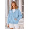 imagePRETTYGARDEN Womens 2024 Fall Oversized Hoodies Sweatshirt Long Sleeve Zip Up Pockets Loose Fit Y2K Winter Jackets CoatSky Blue