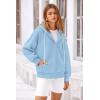 imagePRETTYGARDEN Womens 2024 Fall Oversized Hoodies Sweatshirt Long Sleeve Zip Up Pockets Loose Fit Y2K Winter Jackets CoatSky Blue