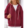 imagePRETTYGARDEN Womens 2024 Fall Oversized Hoodies Sweatshirt Long Sleeve Zip Up Pockets Loose Fit Y2K Winter Jackets CoatWine Red