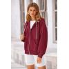 imagePRETTYGARDEN Womens 2024 Fall Oversized Hoodies Sweatshirt Long Sleeve Zip Up Pockets Loose Fit Y2K Winter Jackets CoatWine Red