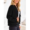 imagePRETTYGARDEN Womens Bomber Jackets 2024 Winter Trendy Varsity Jackets Shackets Button Down Cropped Coats with PocketsBlack