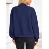 imagePRETTYGARDEN Womens Bomber Jackets 2024 Winter Trendy Varsity Jackets Shackets Button Down Cropped Coats with PocketsDark Blue
