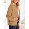 imagePRETTYGARDEN Womens Bomber Jackets 2024 Winter Trendy Varsity Jackets Shackets Button Down Cropped Coats with PocketsKhaki