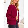 imagePRETTYGARDEN Womens Bomber Jackets 2024 Winter Trendy Varsity Jackets Shackets Button Down Cropped Coats with PocketsWine Red