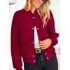 imagePRETTYGARDEN Womens Bomber Jackets 2024 Winter Trendy Varsity Jackets Shackets Button Down Cropped Coats with PocketsWine Red